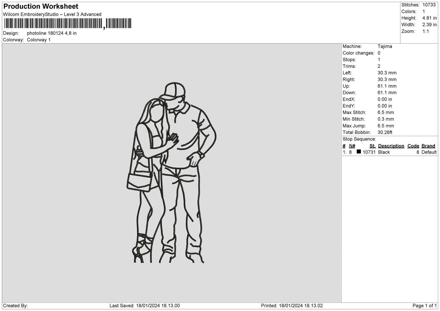 Photoline 1801 Embroidery File 6 sizes