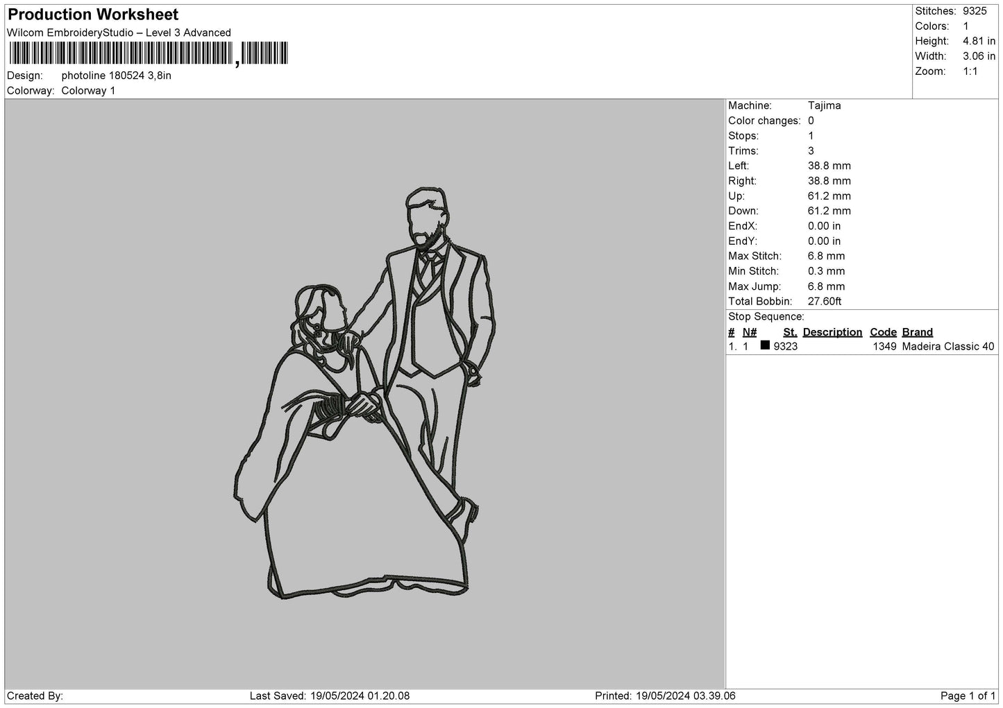 Photoline 1805 Embroidery File 6 sizes