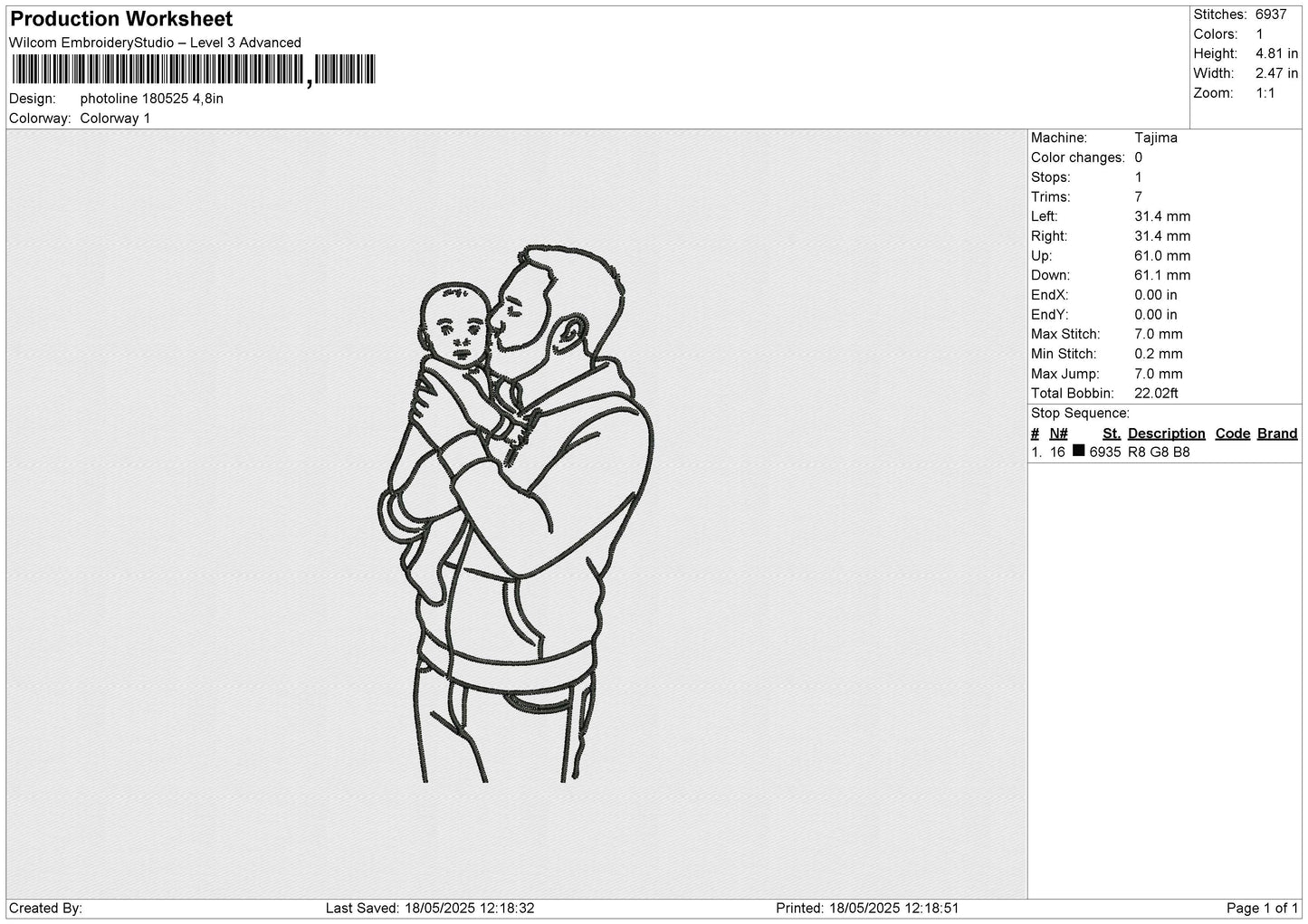 Photoline 180525 Embroidery File 6 size