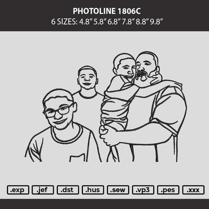 Photoline 1806c Embroidery Machine Design File 6 sizes