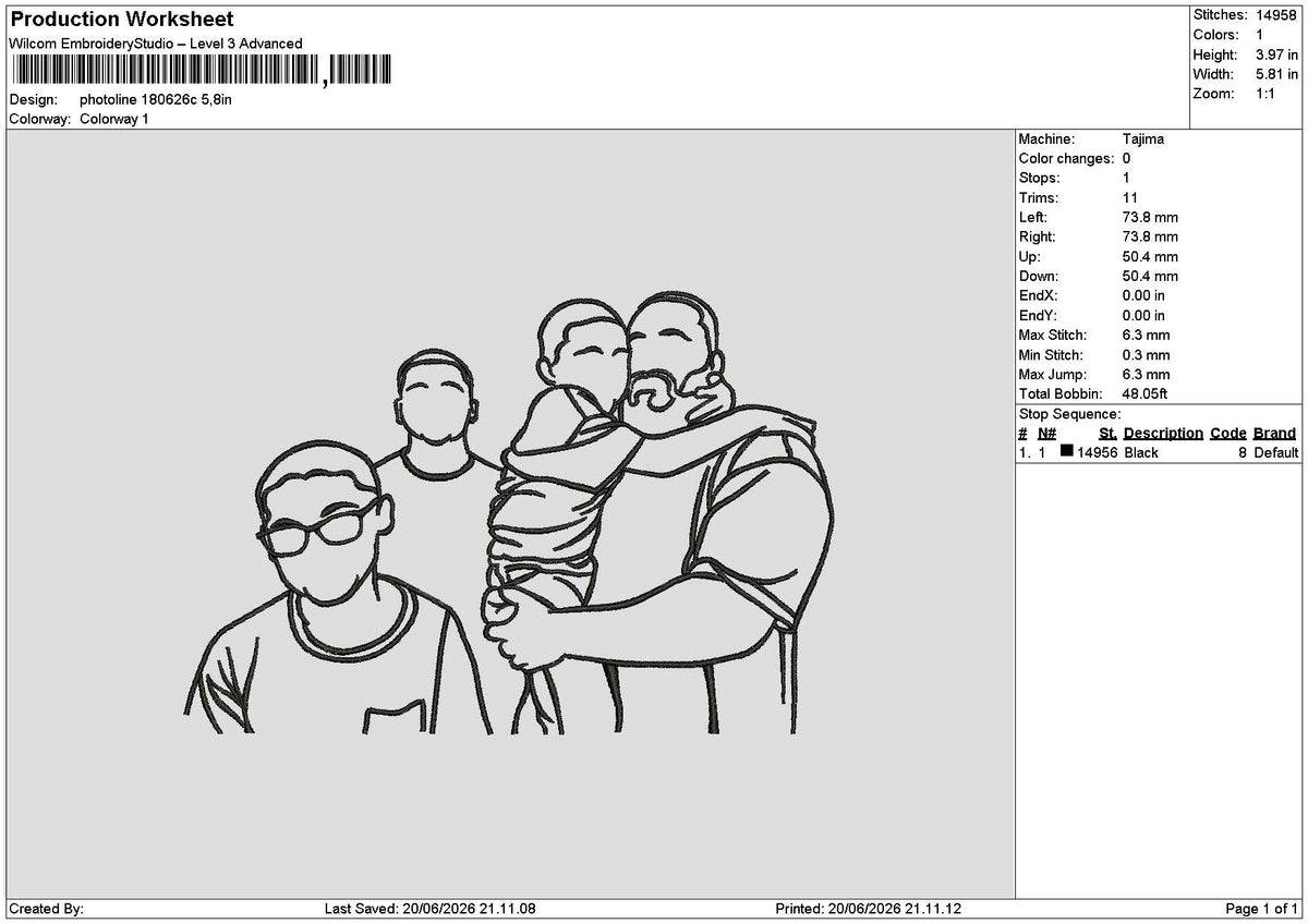 Photoline 1806c Embroidery Machine Design File 6 sizes