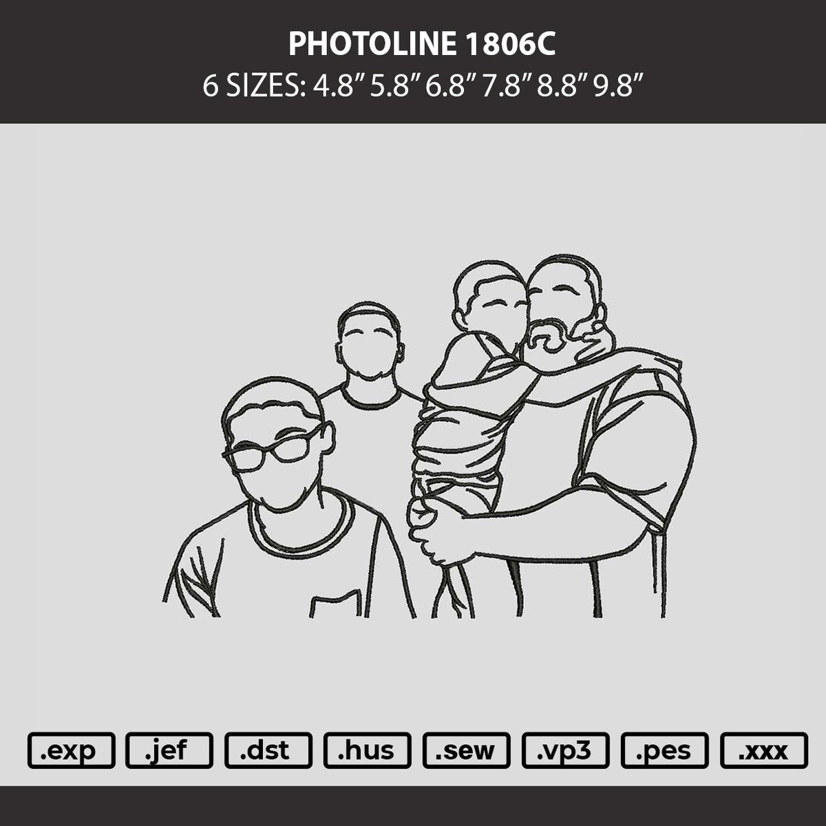 Photoline 1806c Embroidery Machine Design File 6 sizes