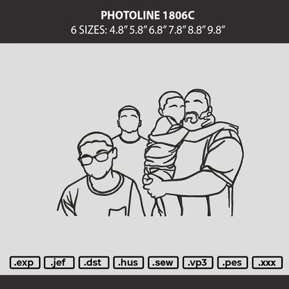 Photoline 1806c Embroidery Machine Design File 6 sizes