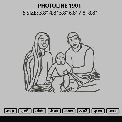 Photoline 1901 Embroidery File 6 sizes