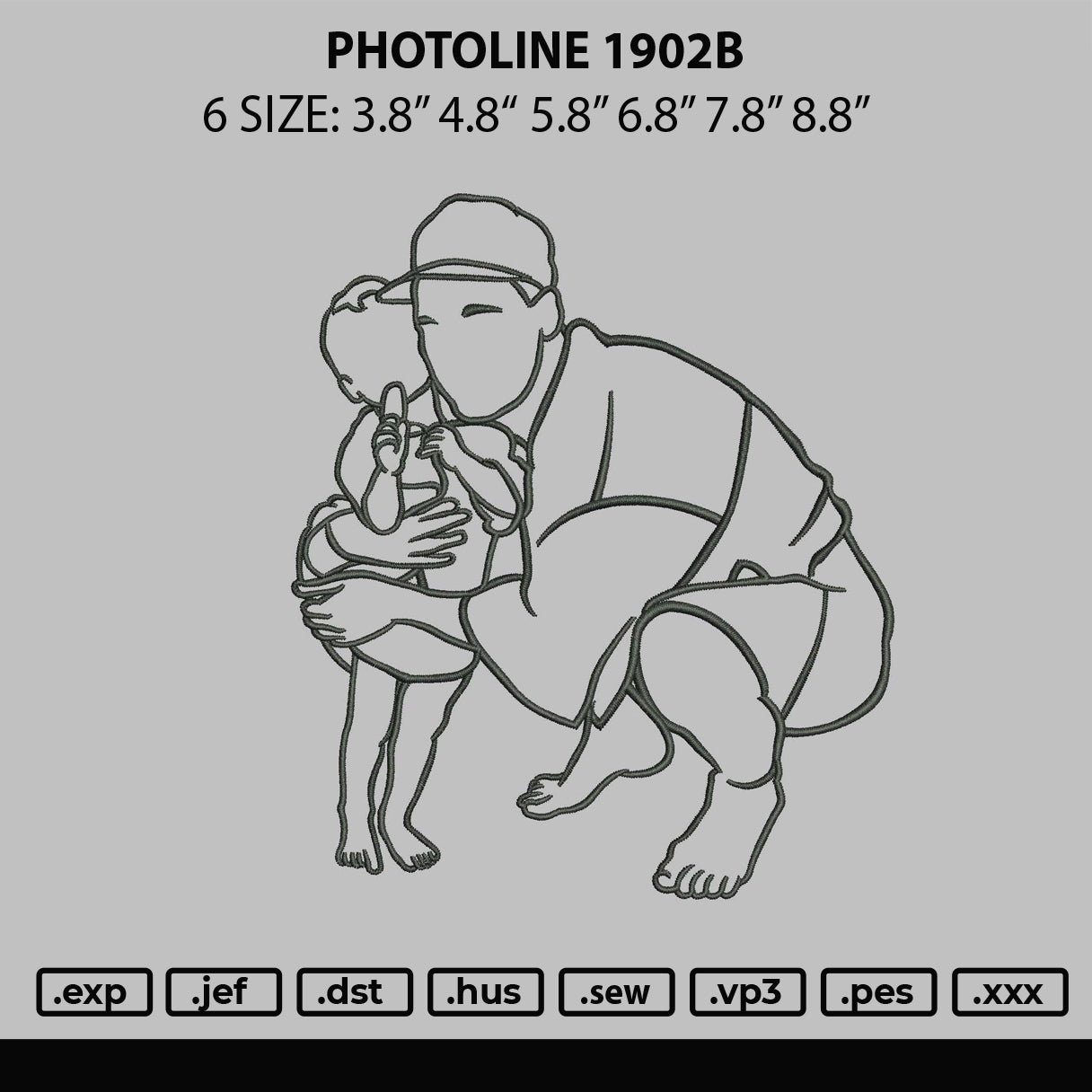 Photoline 1902b Emboidery File 6 sizes