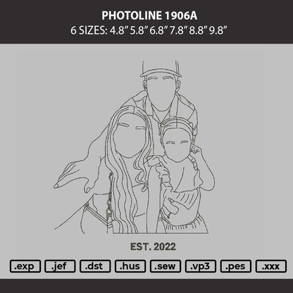 Photoline 1906a Embroidery Machine Design File 6 sizes