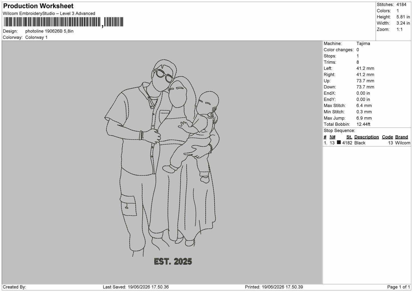 Photoline 1906b Embroidery Machine Design File 6 sizes