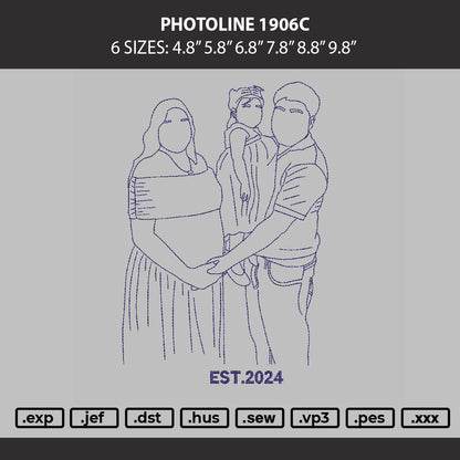 Photoline 1906c Embroidery Machine Design File 6 sizes