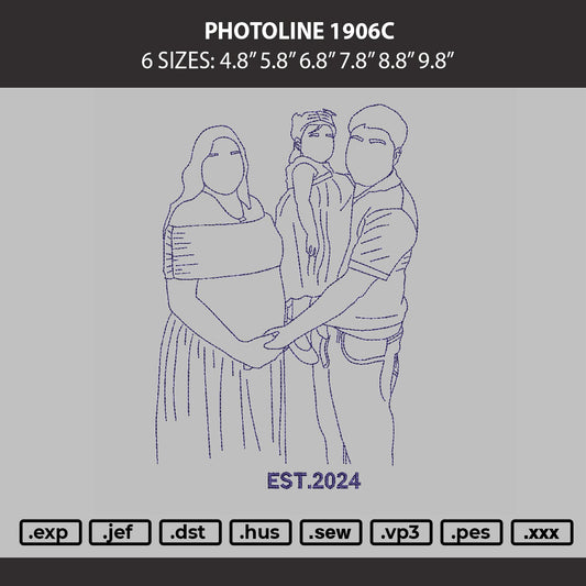 Photoline 1906c Embroidery Machine Design File 6 sizes