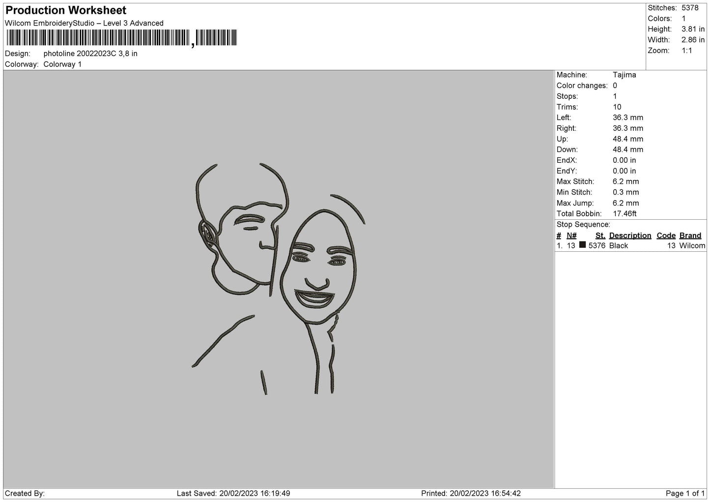 Photoline 2002c Embroidery File 6 sizes