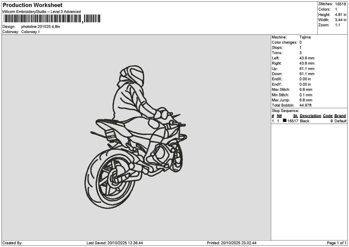 Photoline 2010 Embroidery File 6 sizes