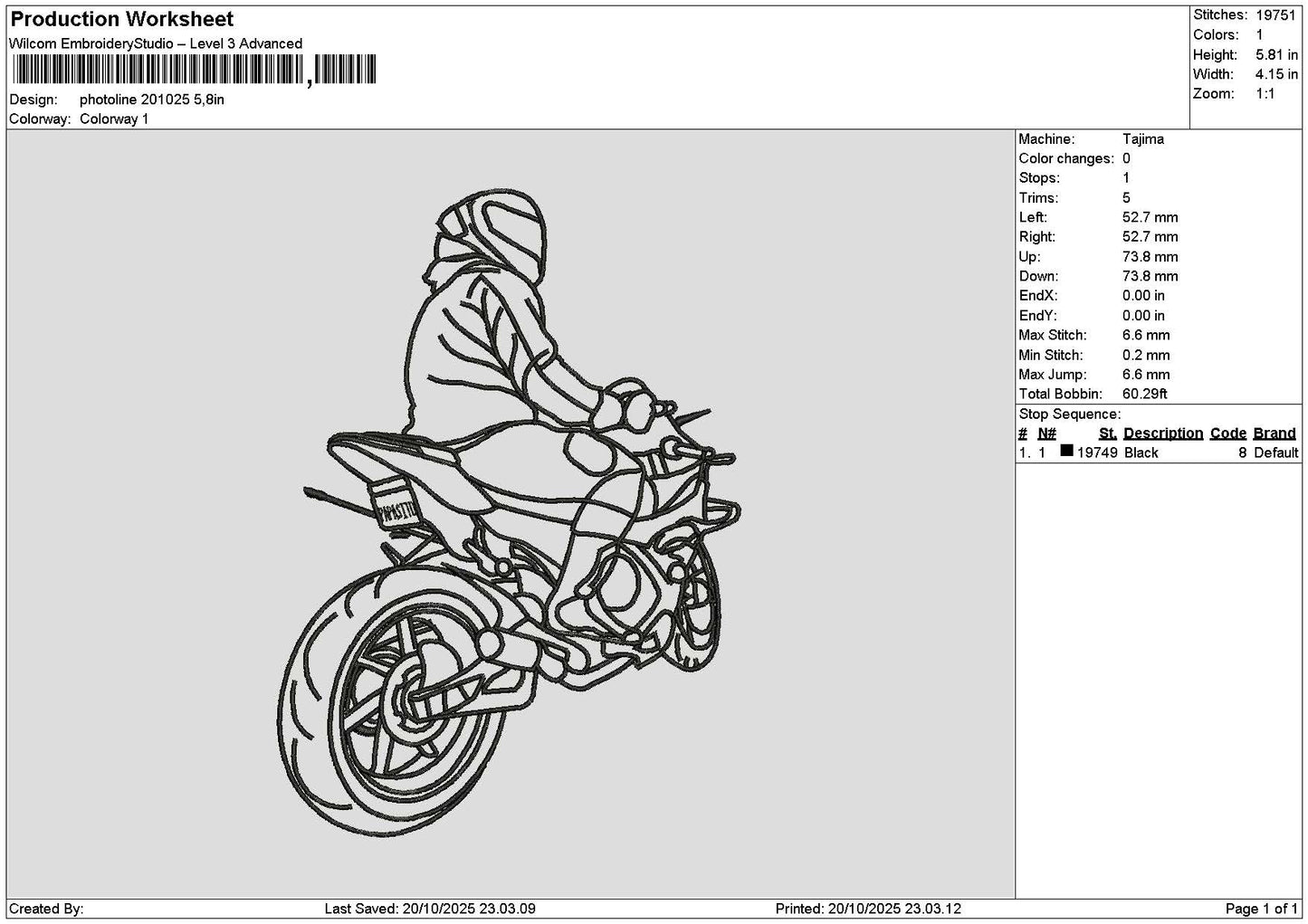 Photoline 2010 Embroidery File 6 sizes