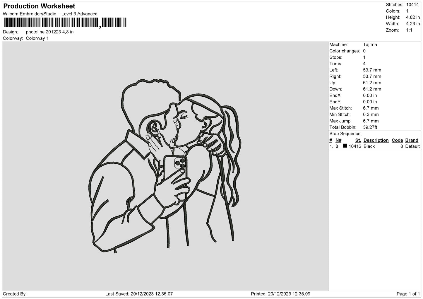 Photoline 2012 Embroidery File 6 sizes