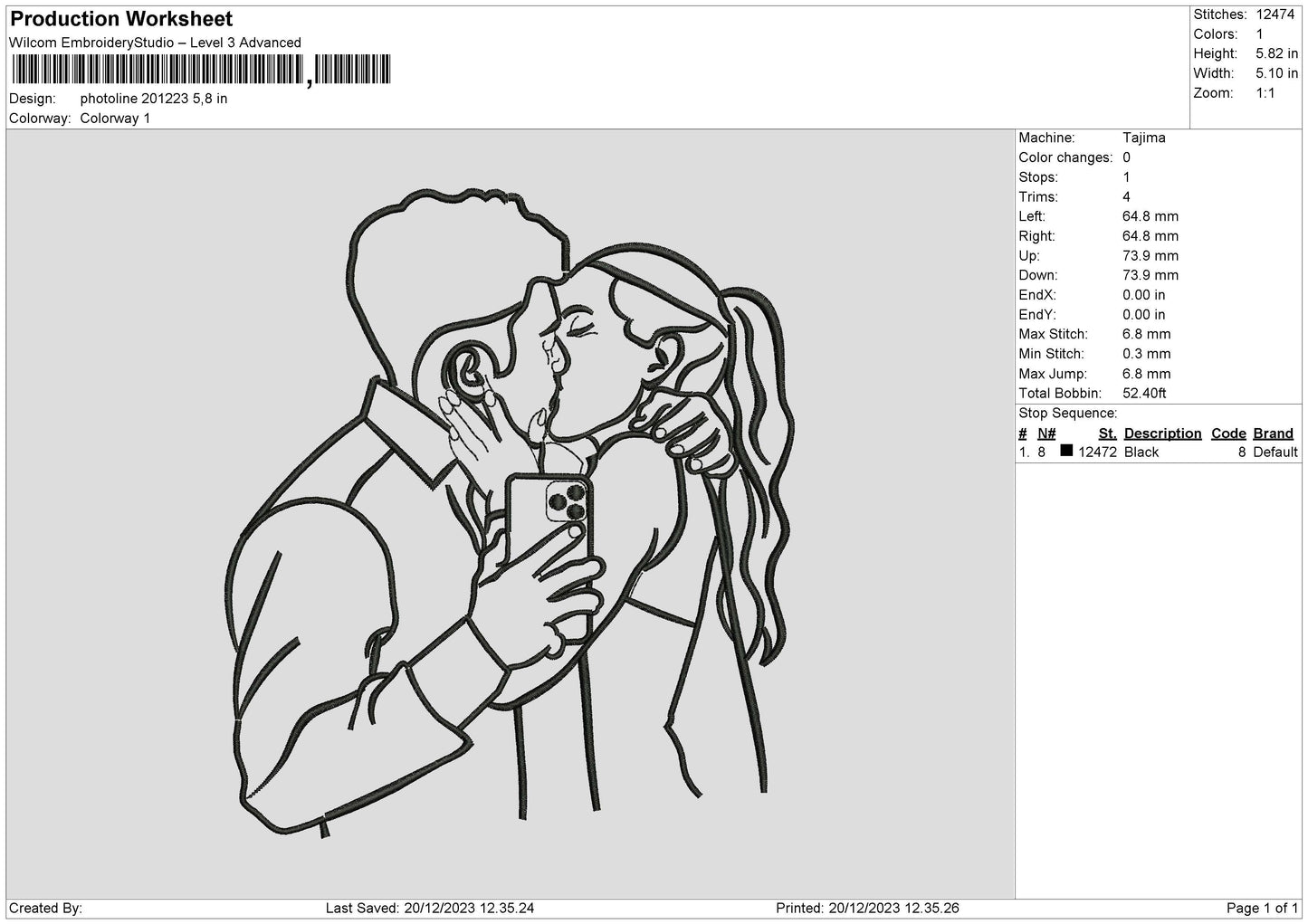 Photoline 2012 Embroidery File 6 sizes