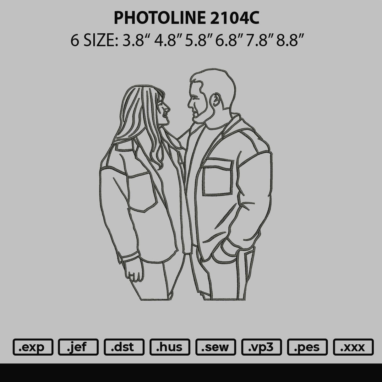 Photoline 2101c Embroidery File 6 sizes