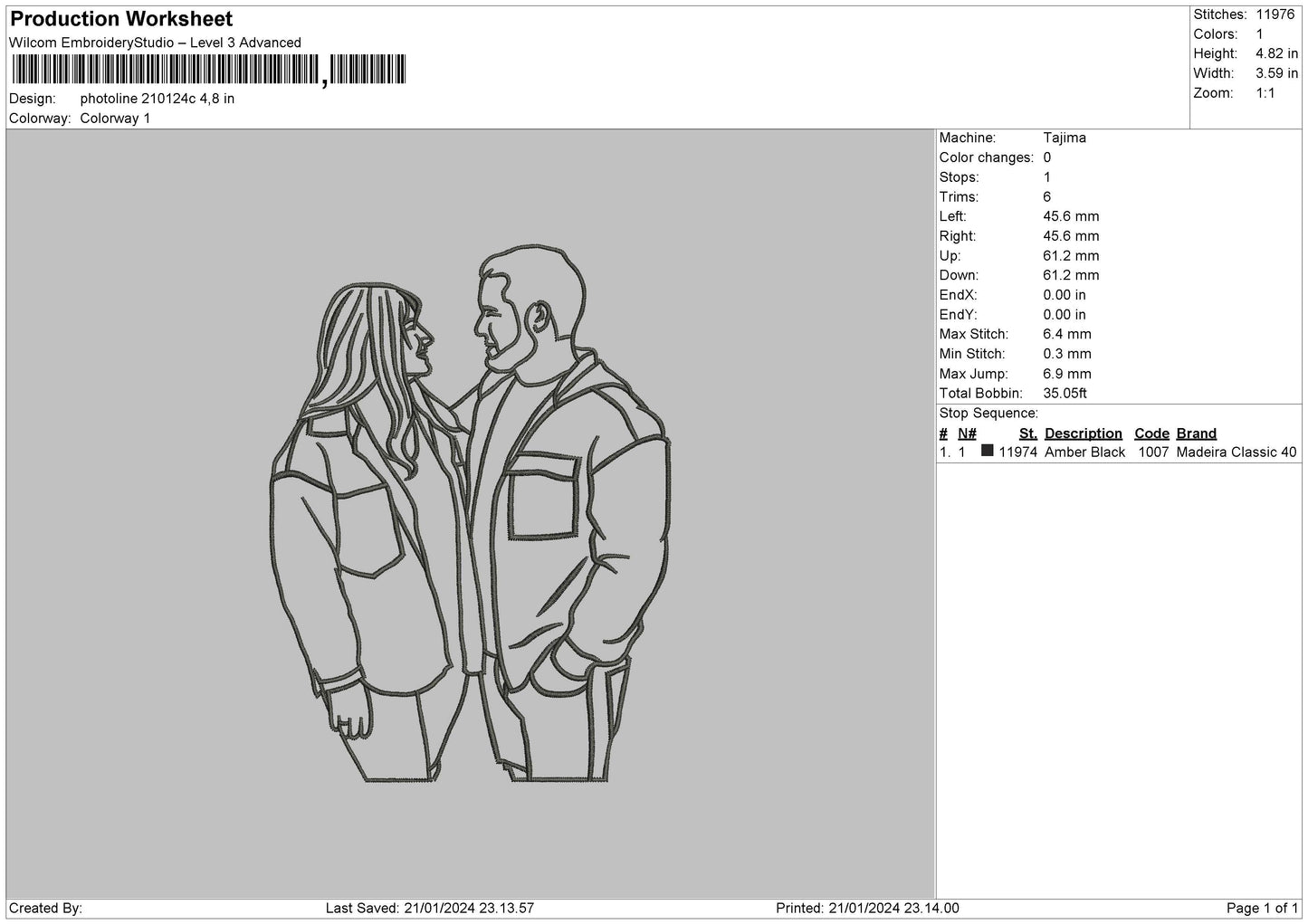 Photoline 2101c Embroidery File 6 sizes