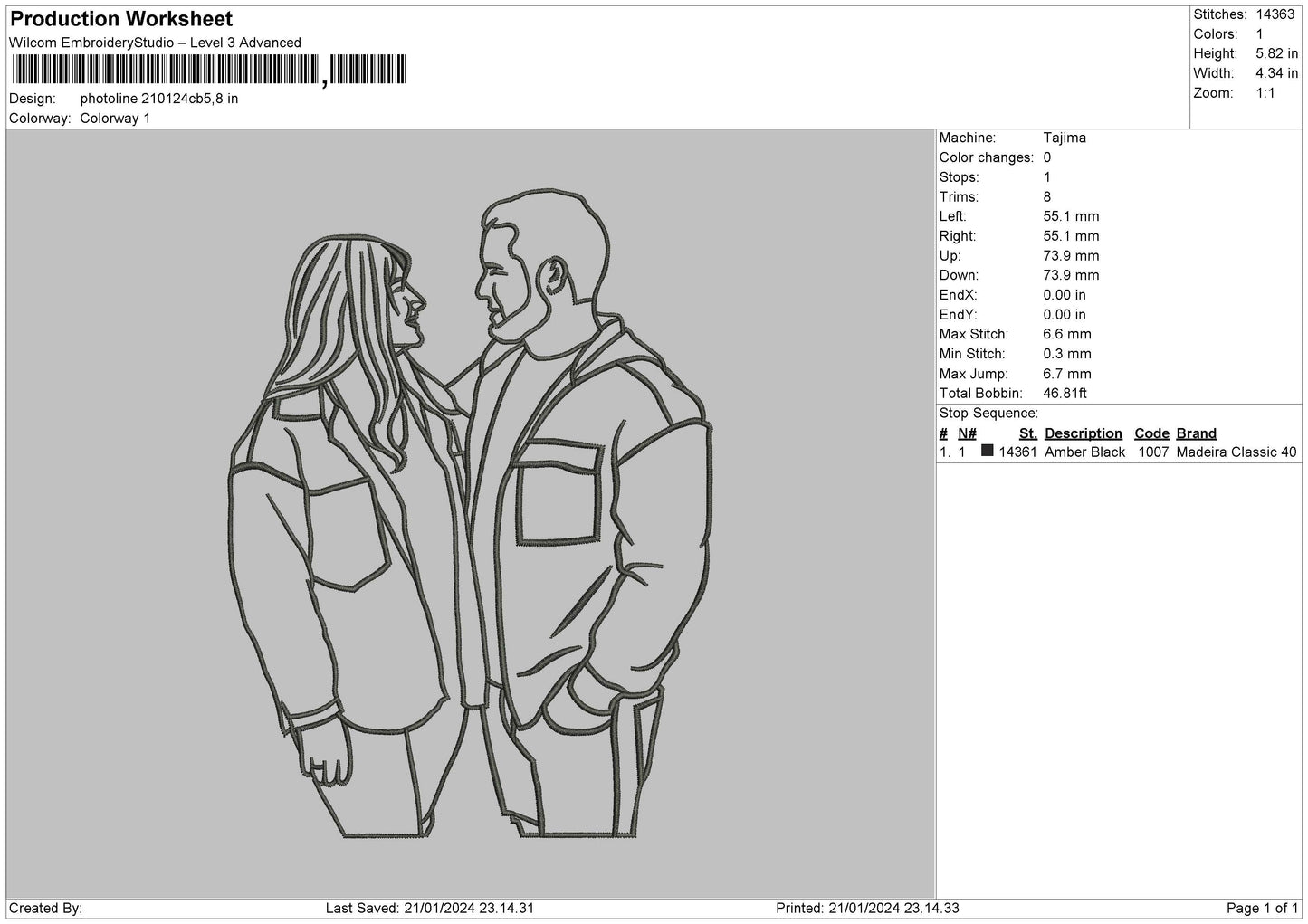 Photoline 2101c Embroidery File 6 sizes