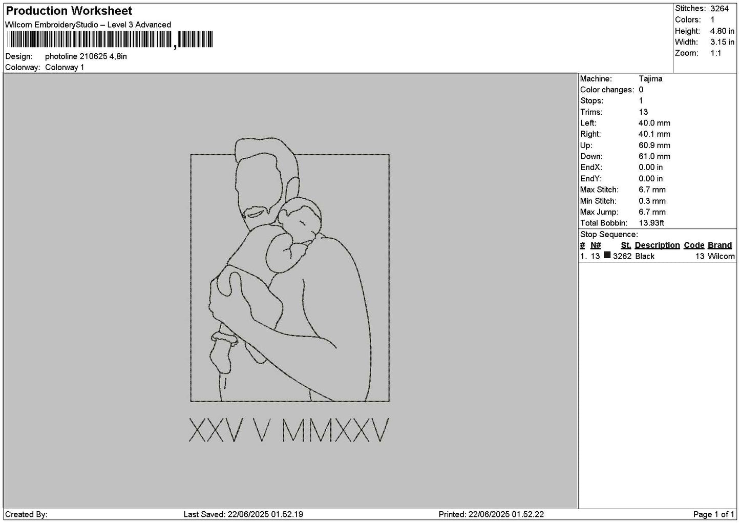 Photoline 2206 Embroidery File 6 sizes