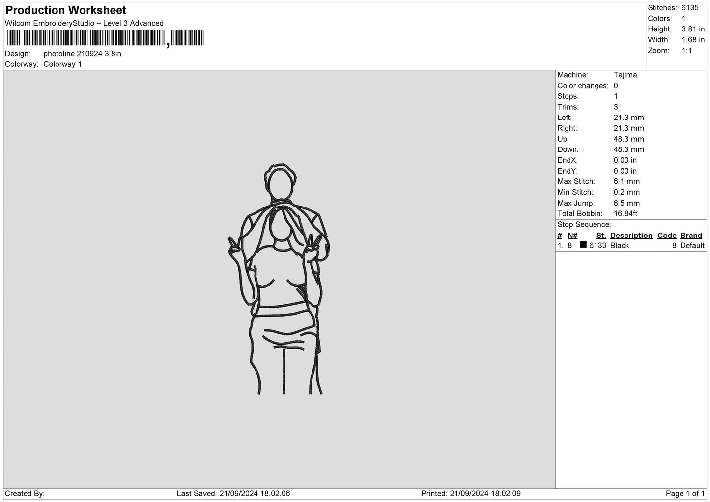 Photoline 2109 Embroidery File 6 sizes
