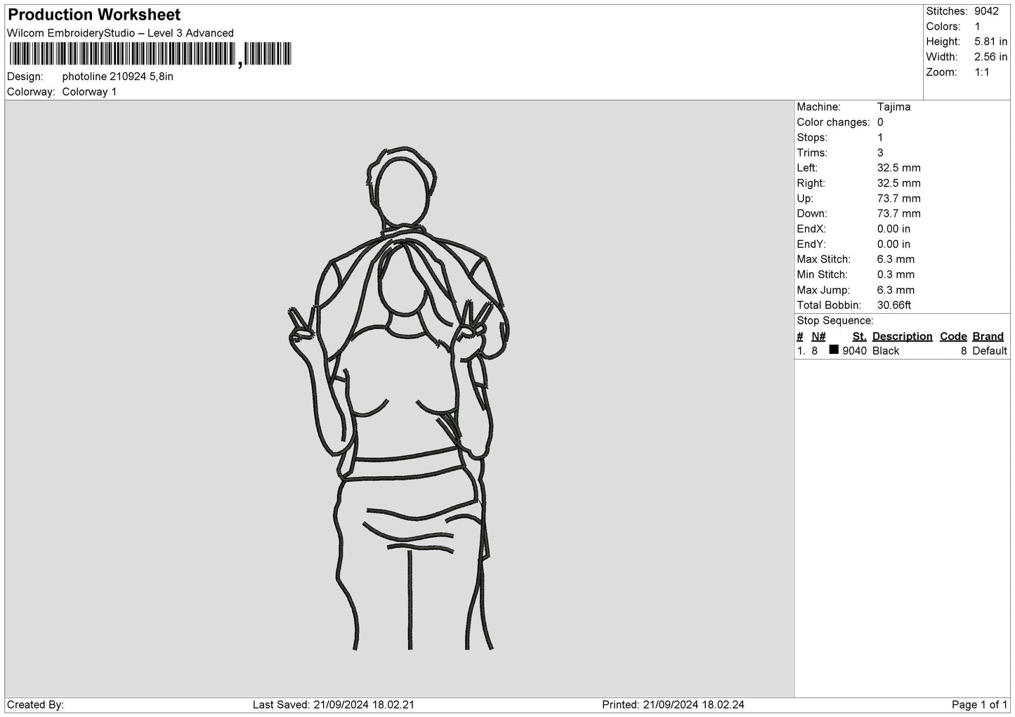 Photoline 2109 Embroidery File 6 sizes