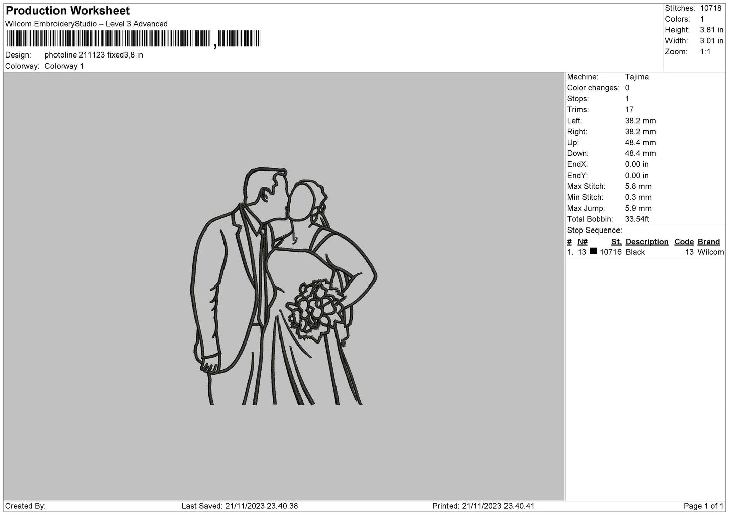 Photoline 2123 Embroidery File 6 sizes