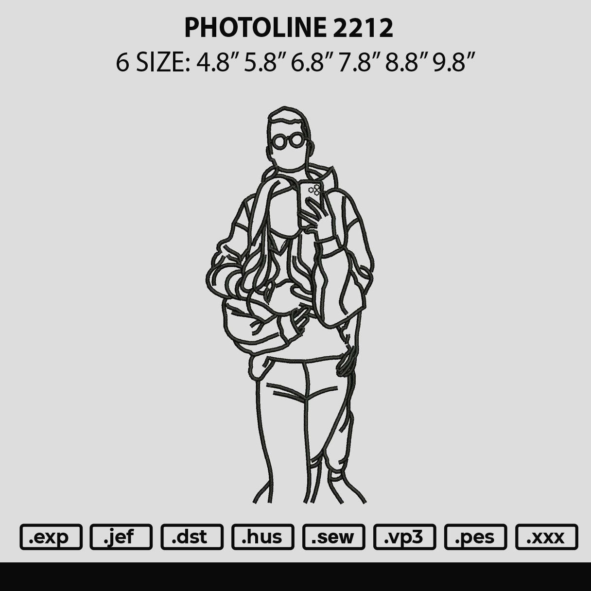 Photoline 2212 Embroidery File 6 sizes
