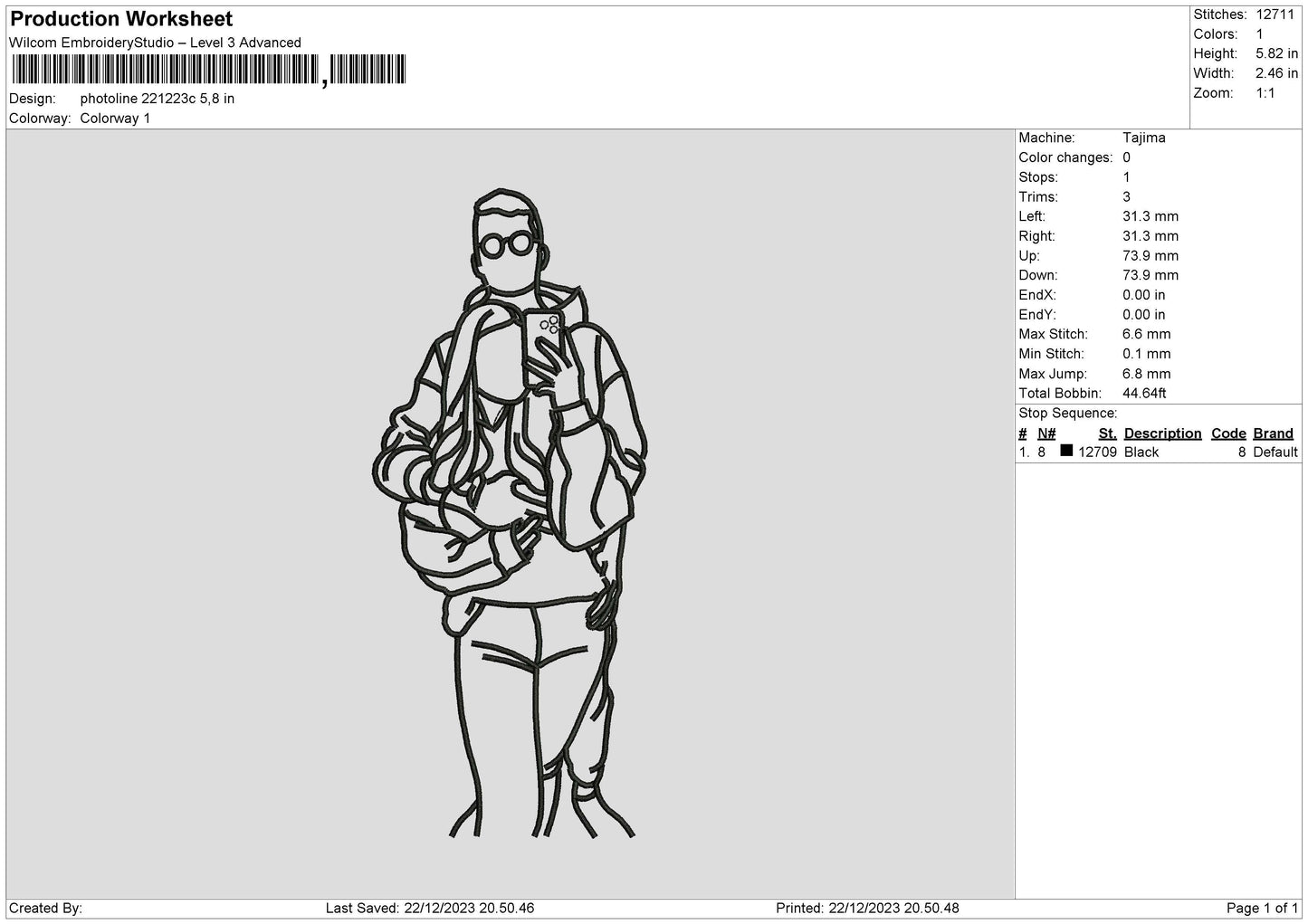 Photoline 2212 Embroidery File 6 sizes
