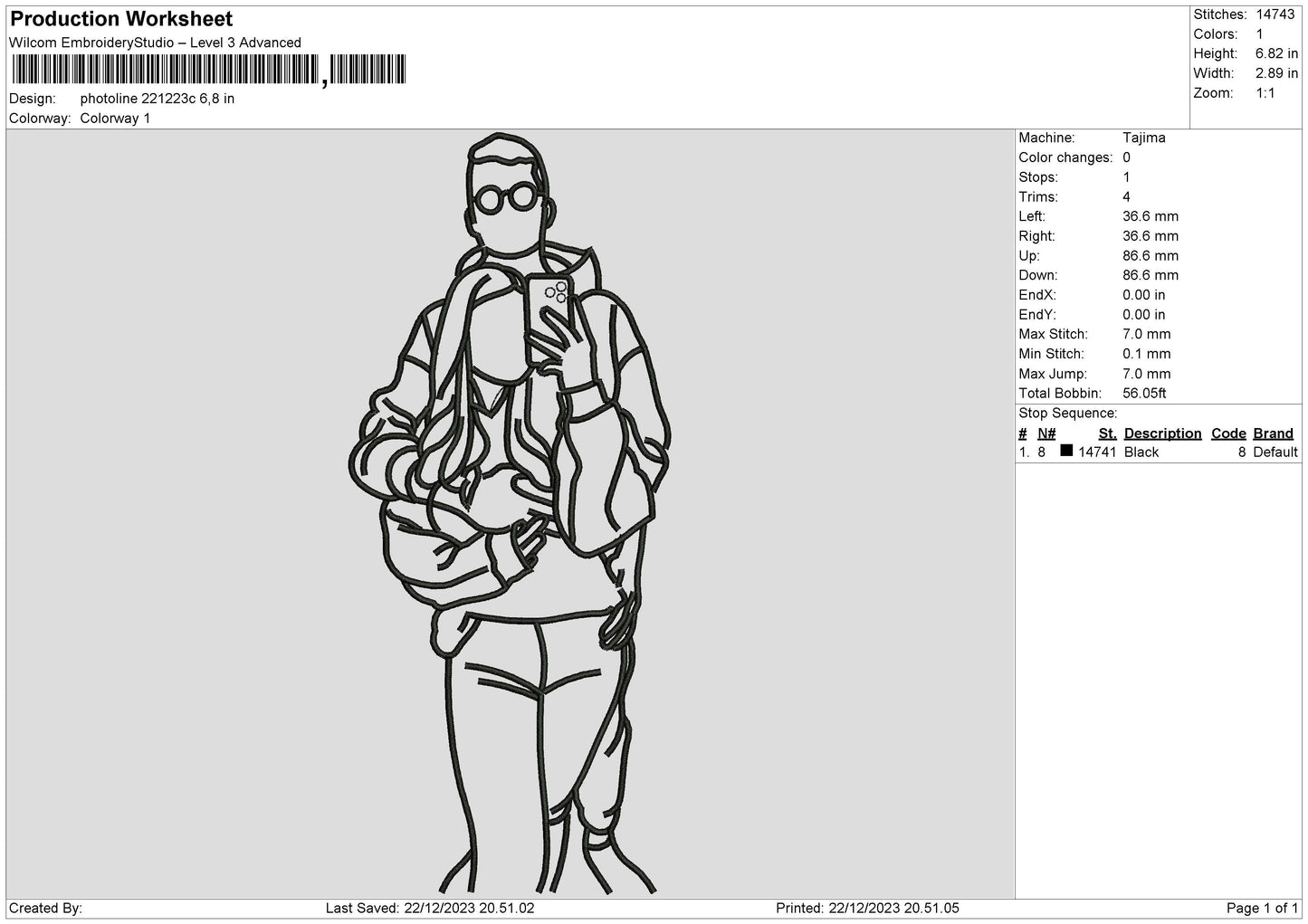 Photoline 2212 Embroidery File 6 sizes
