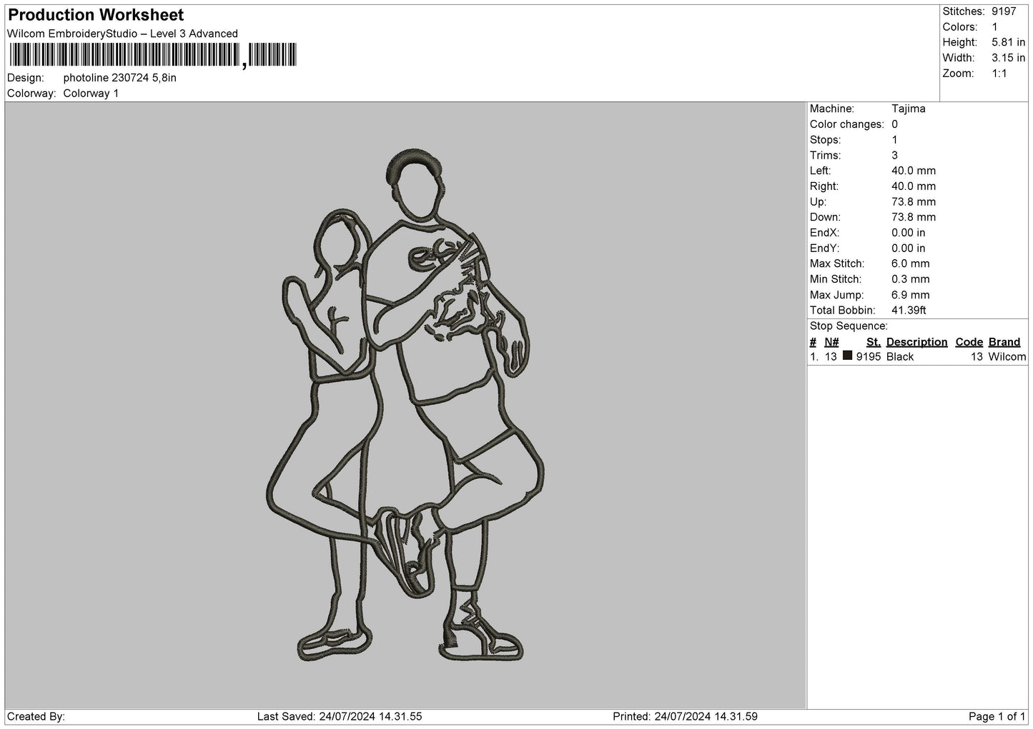 Photoline 2307 Embroidery File 6 sizes