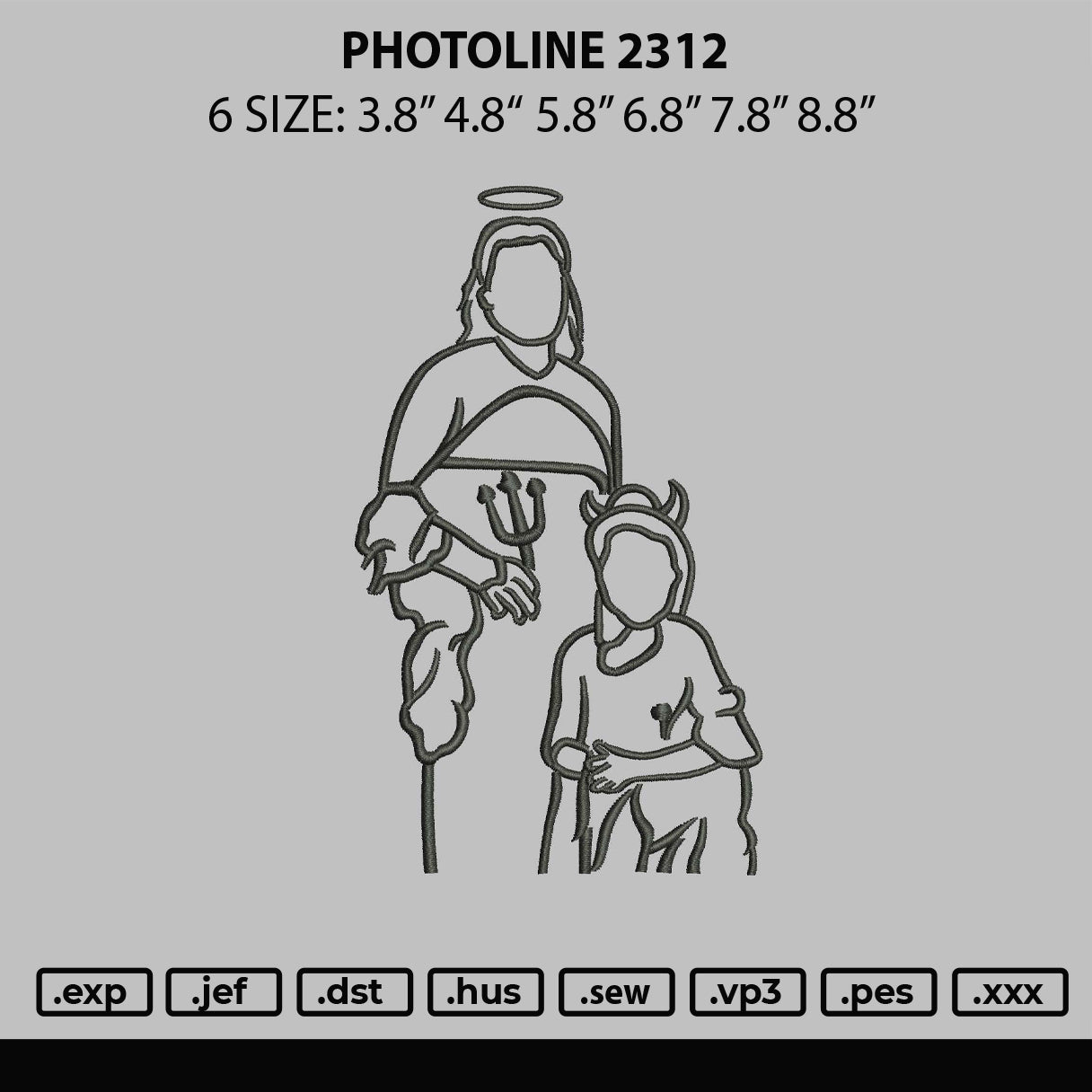 Photoline 2312 Embroidery File 6 sizes