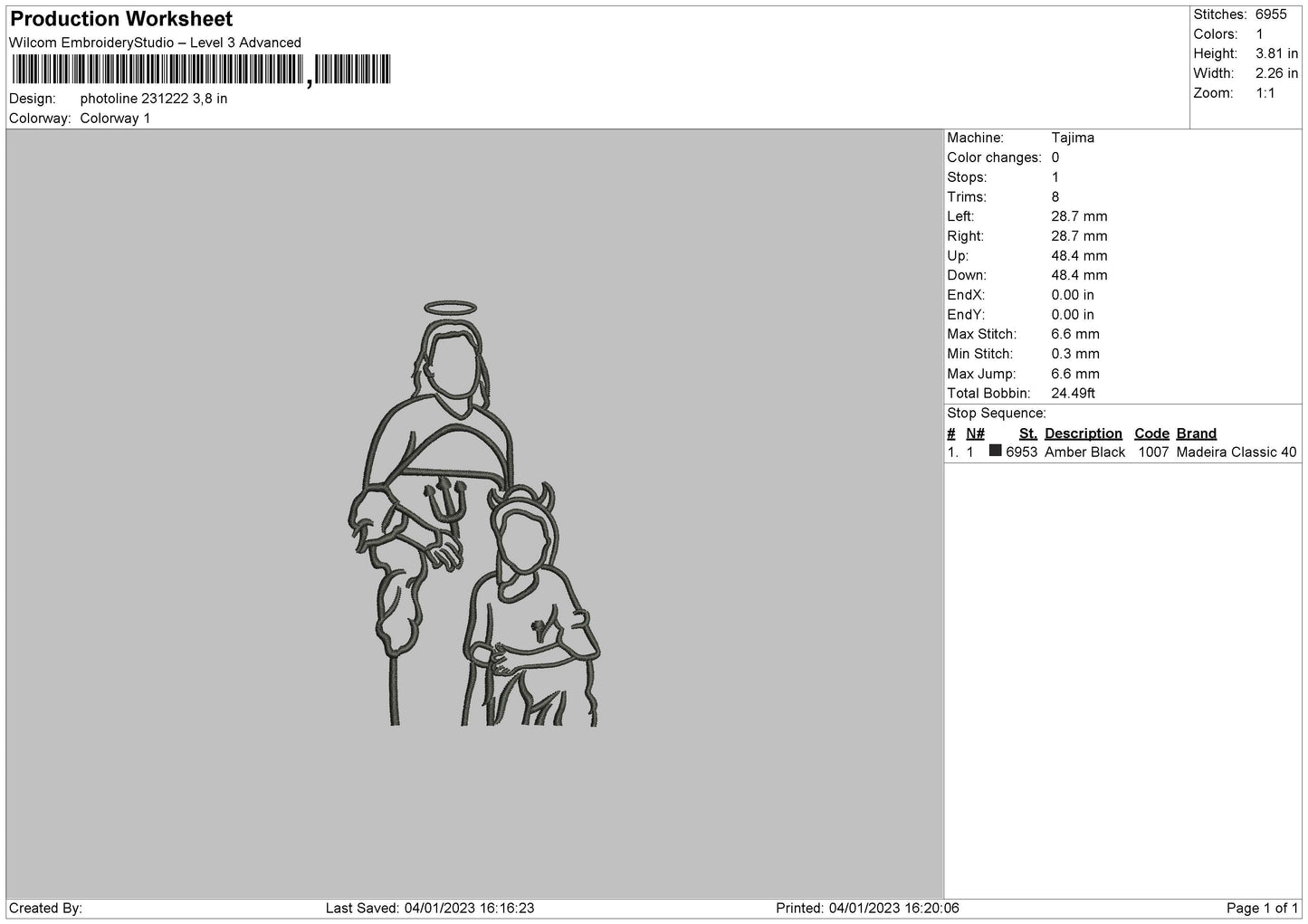 Photoline 2312 Embroidery File 6 sizes