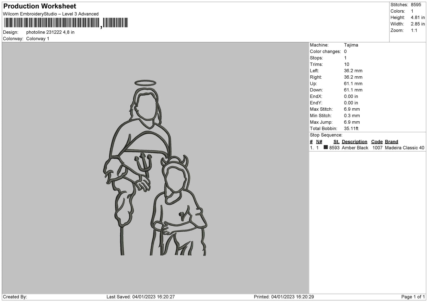 Photoline 2312 Embroidery File 6 sizes