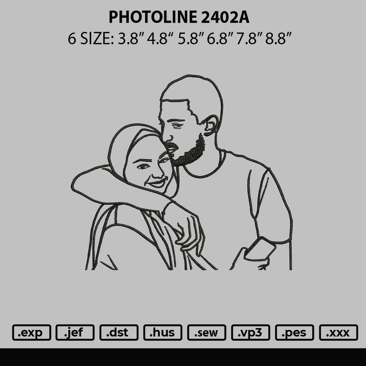 Photoline 2402a Embroidery File 6 sizes