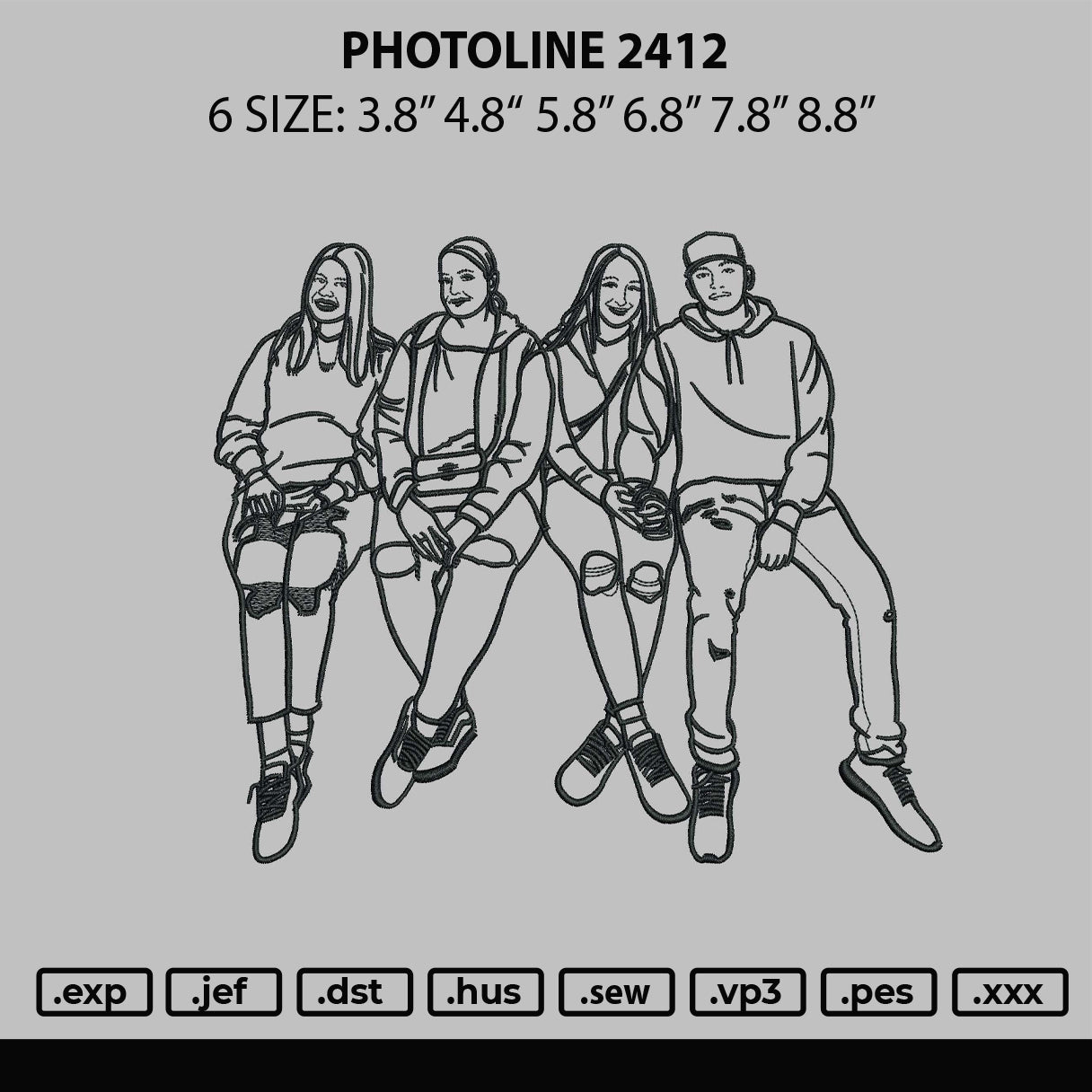 Photoline 2412 Embroidery File 6 sizes
