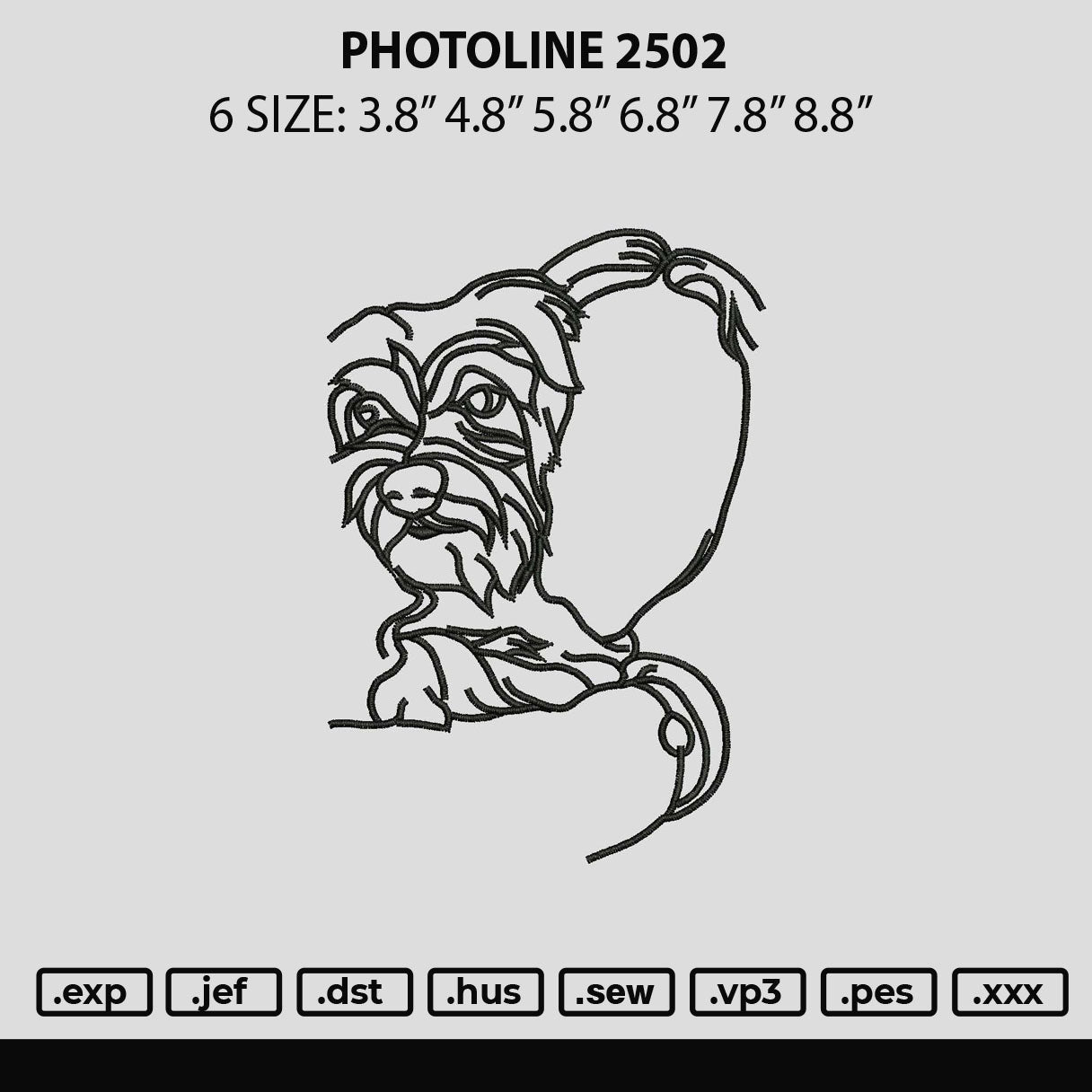 Photoline 2502 Embroidery File 6 sizes