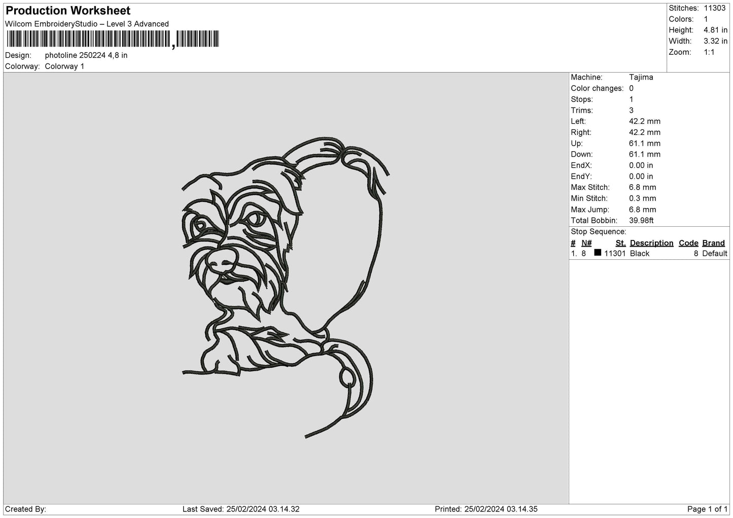 Photoline 2502 Embroidery File 6 sizes