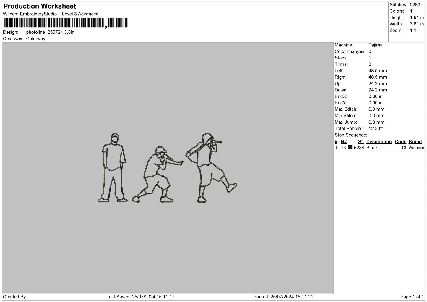 Photoline 2507 Embroidery File 6 sizes
