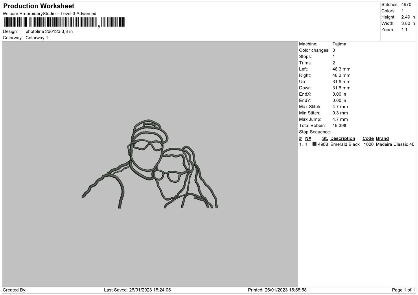 Photoline 2601 Embroidery File 6 sizes