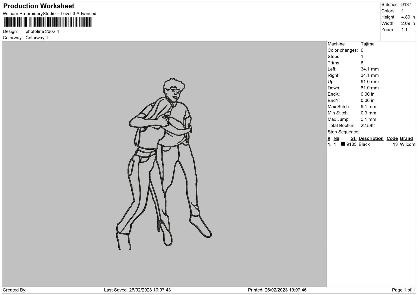 Photoline 2602 Embroidery File 6 sizes