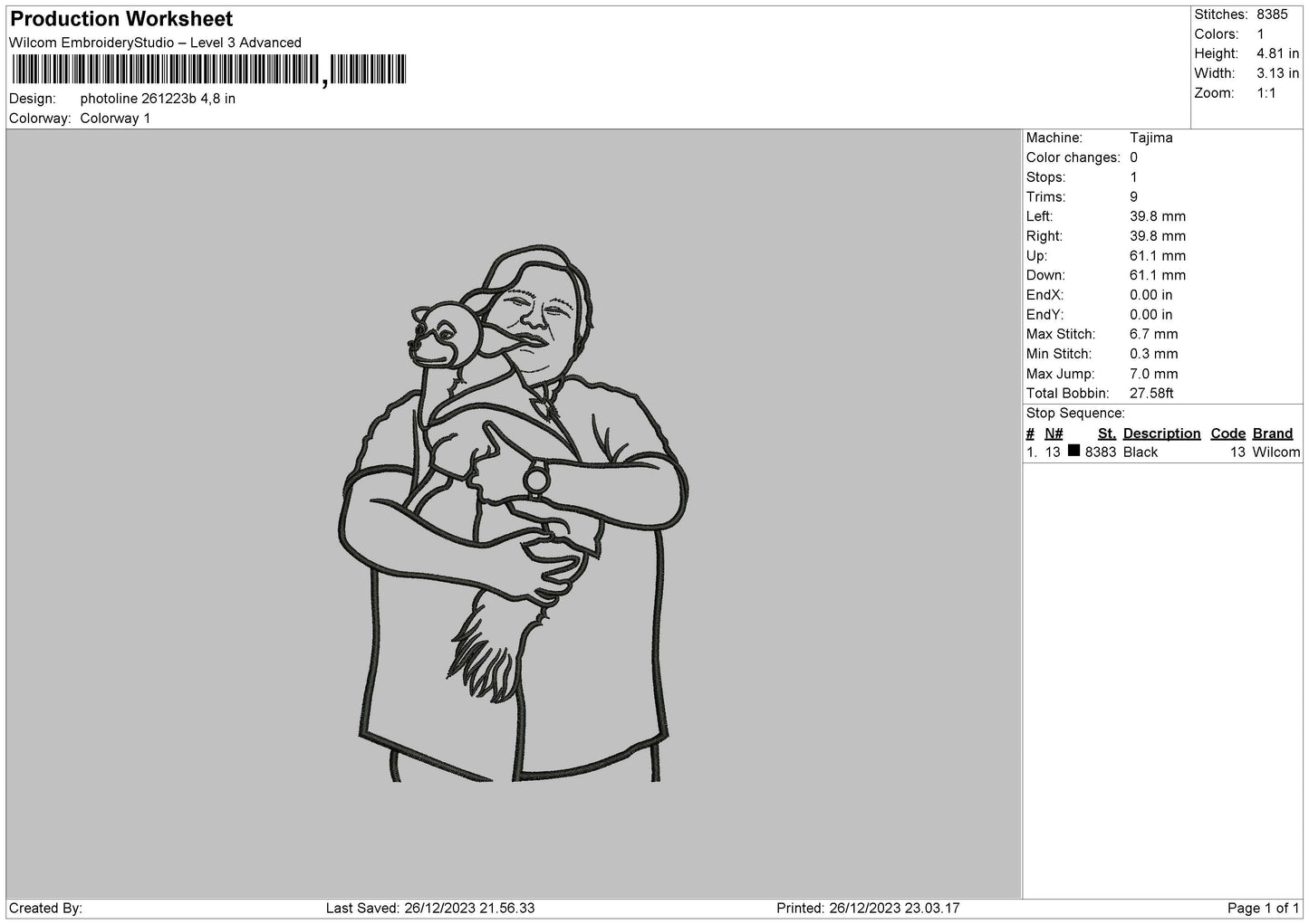 Photoline 2612b Embroidery File 6 sizes