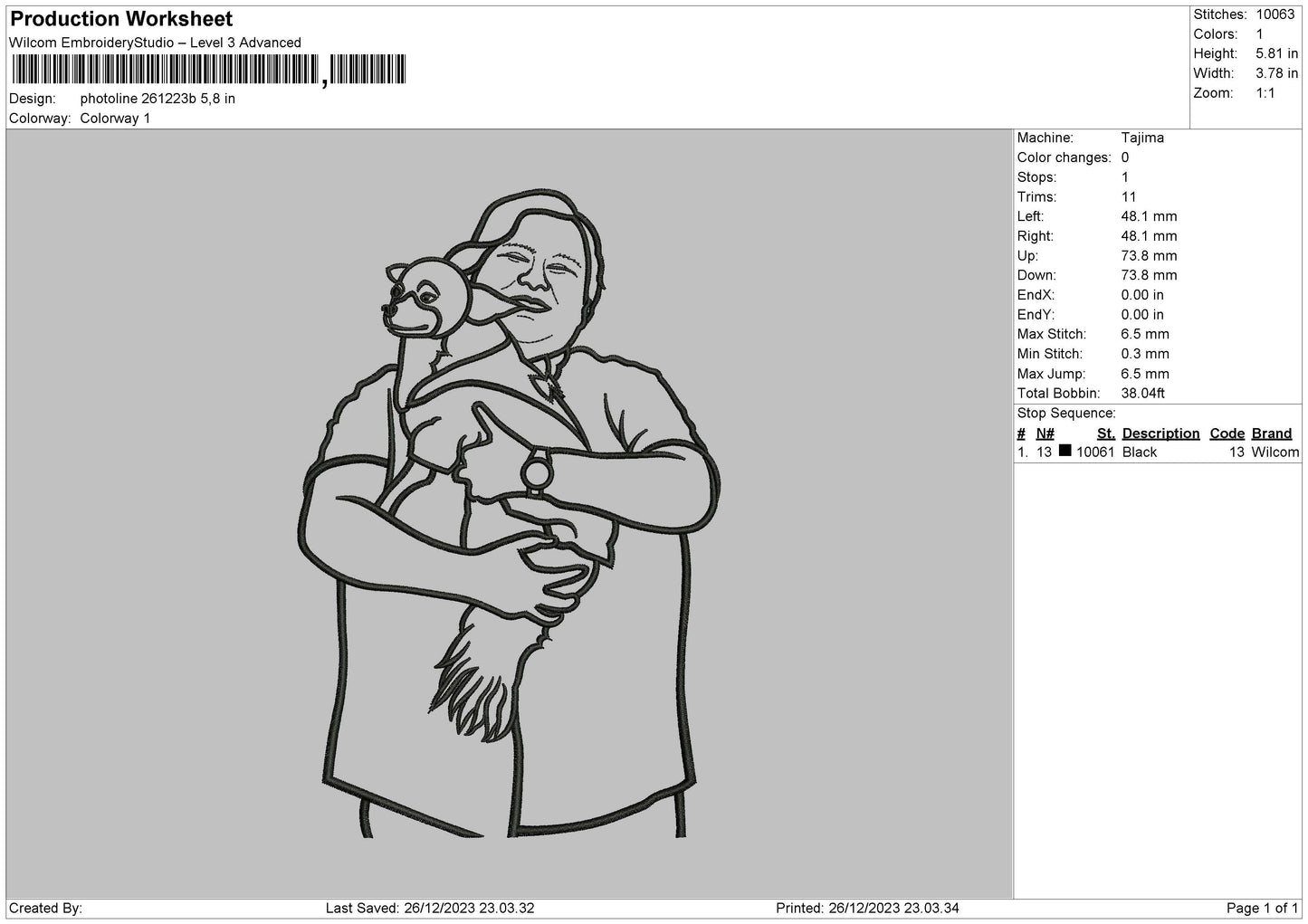 Photoline 2612b Embroidery File 6 sizes