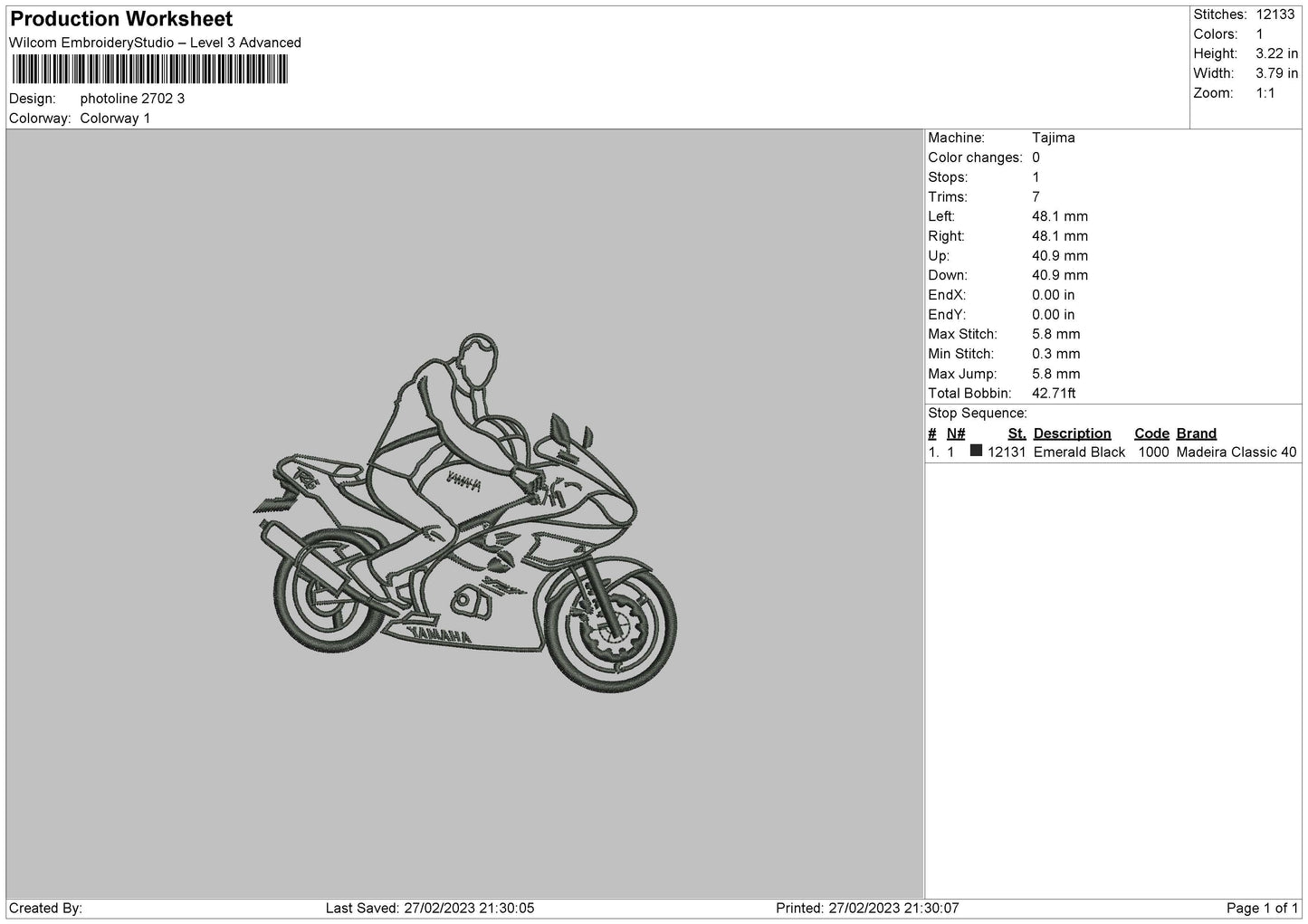 Photoline 2702 Embroidery File 6 sizes
