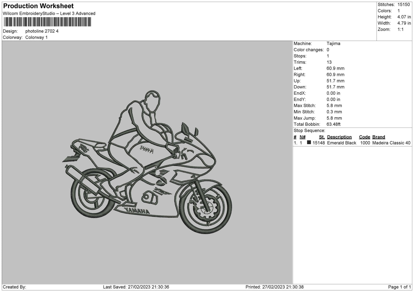 Photoline 2702 Embroidery File 6 sizes