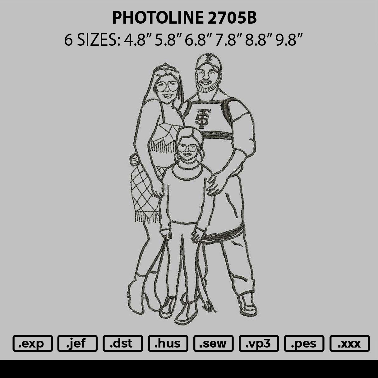 Photoline 2705b Embroidery File 6 sizes