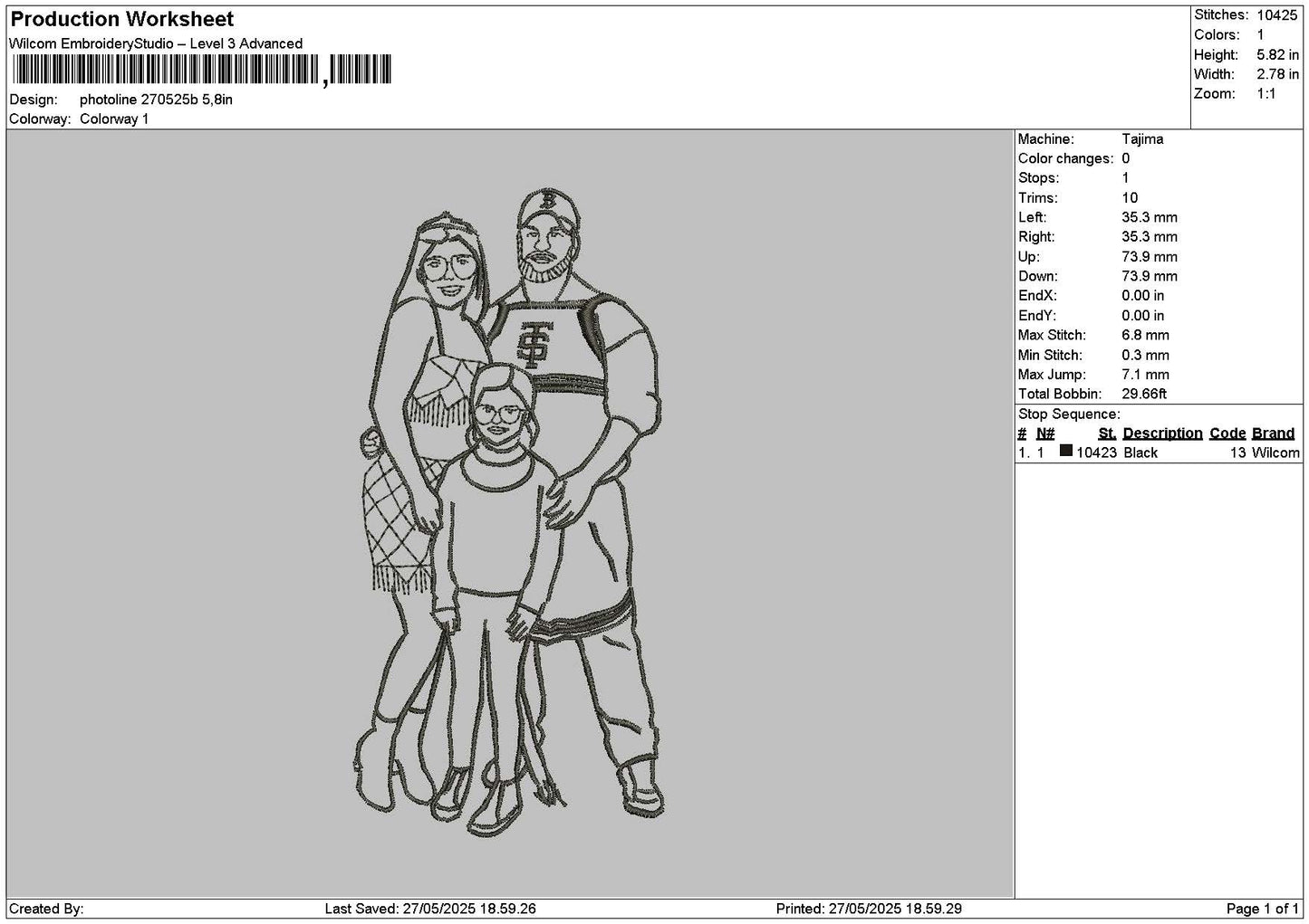 Photoline 2705b Embroidery File 6 sizes