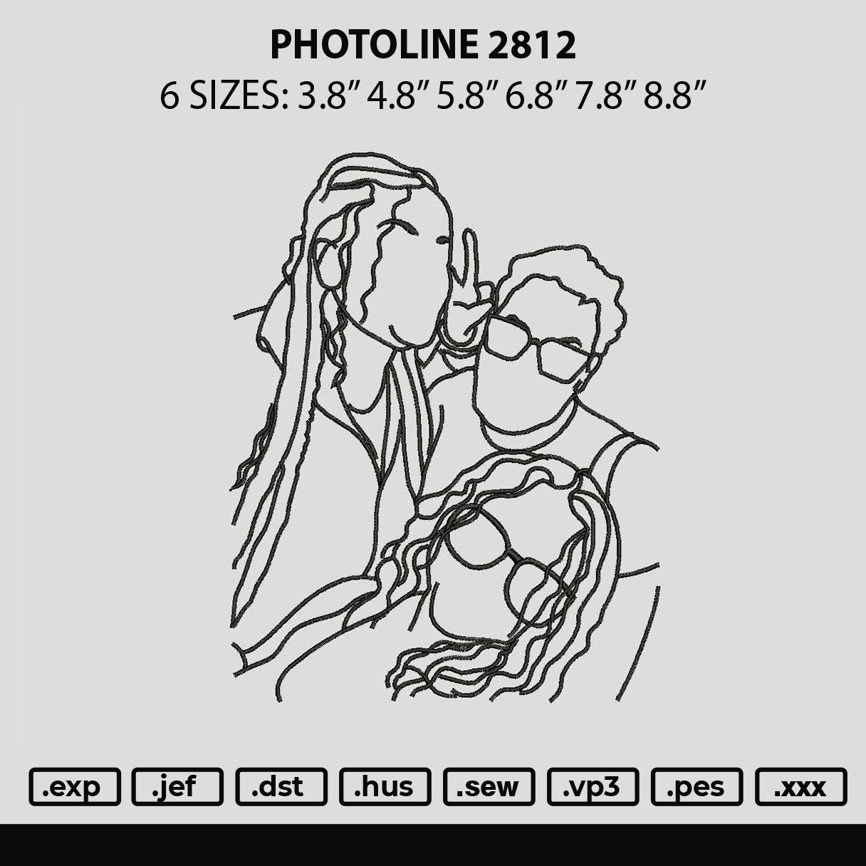 Photoline 2812 Embroidery File 6 sizes