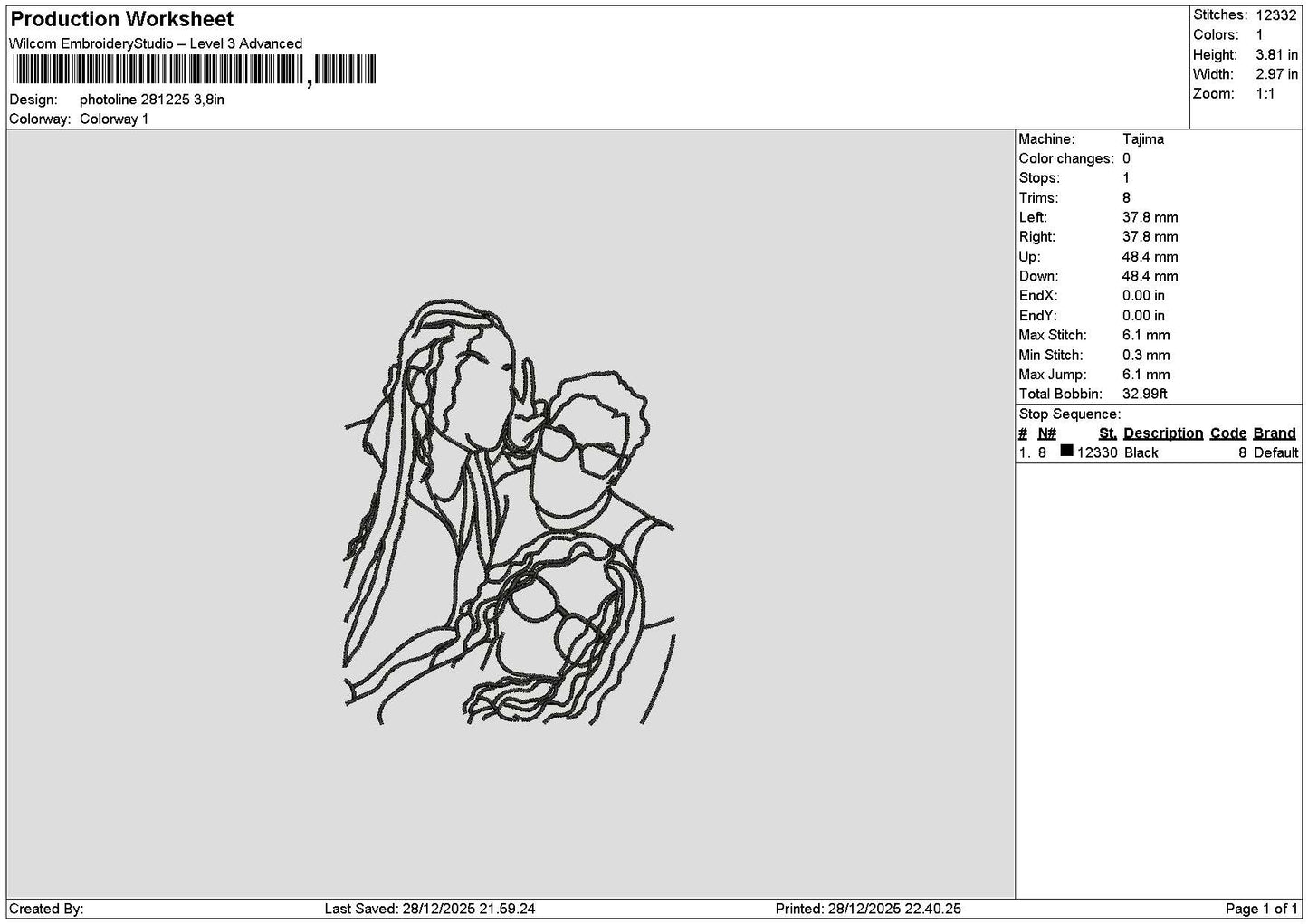 Photoline 2812 Embroidery File 6 sizes