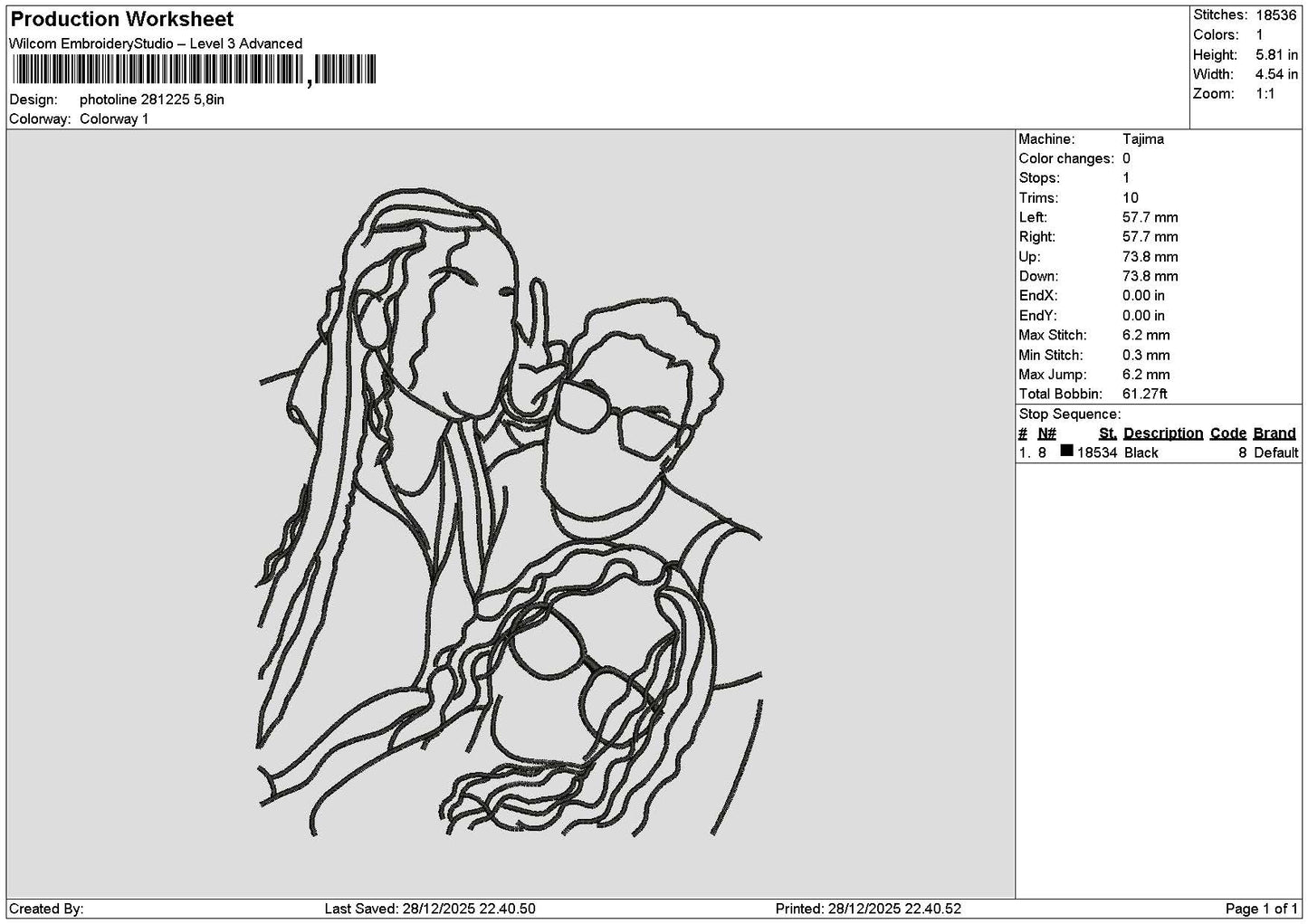 Photoline 2812 Embroidery File 6 sizes