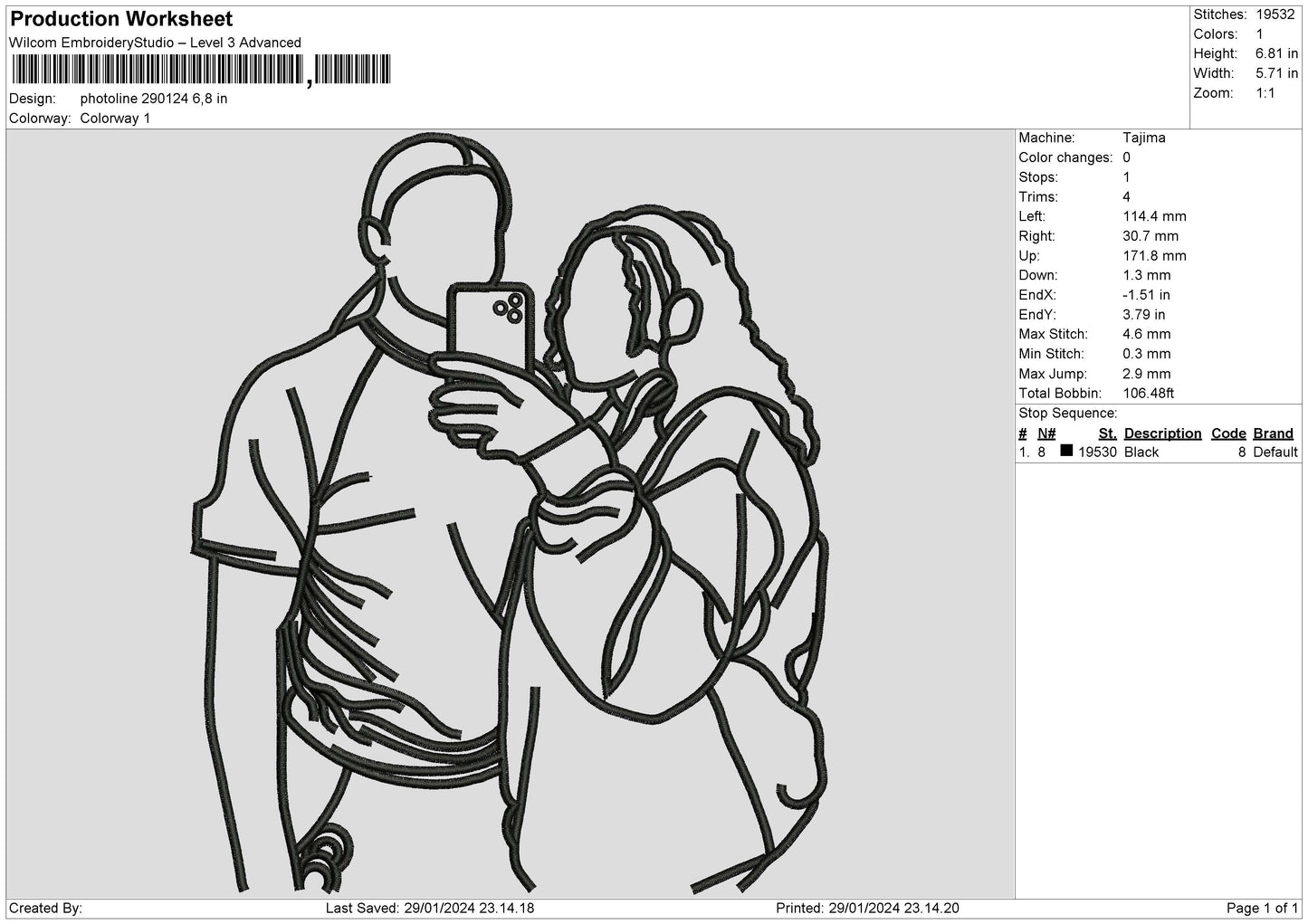 Photoline 2901 Embroidery File 6 sizes