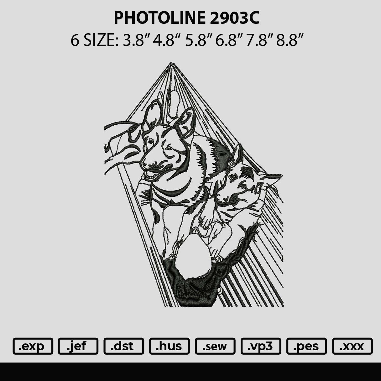 Photoline 2903c Embroidery File 6 sizes